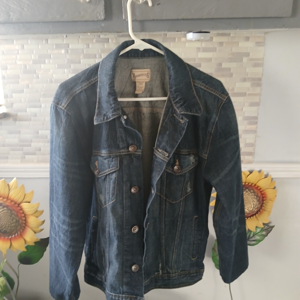 Vintage Roebuck And Company Distressed Denim Jacket for Men Size M
